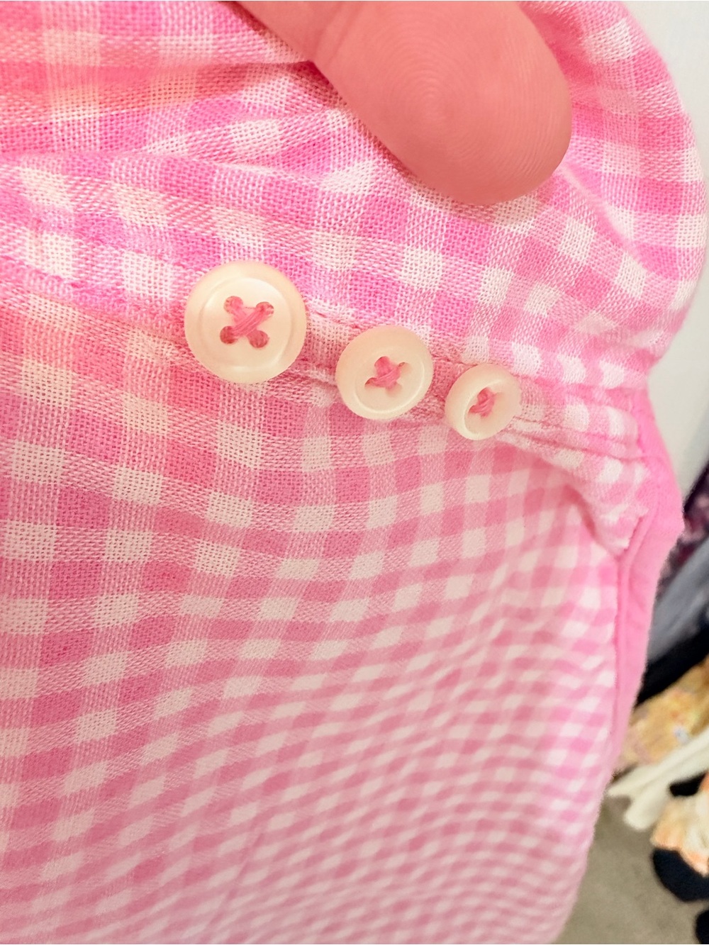 Ralph Lauren Pink Cotton Button Down Shirt with Inside Gingham Print Large NWOT - Picture 10 of 14